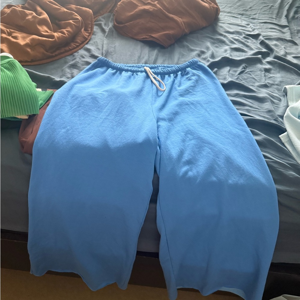 aerie Wide-Leg Lounge Pants in Sky Blue